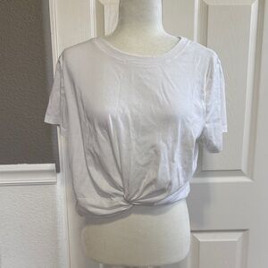 White Knotted Women's Top - Size XL but fits like M